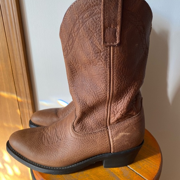 Western Leather Masterson Boot Co. Brown Leather Cowboy Boots RB4002 Mens Size 8 - Picture 5 of 10